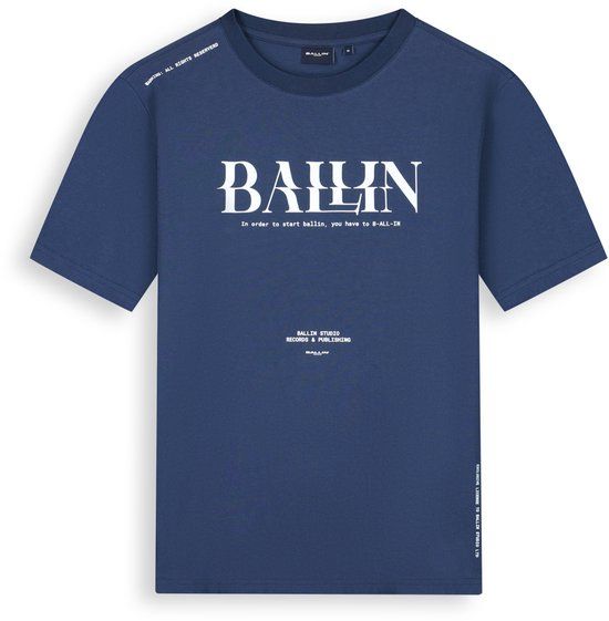 Ballin Amsterdam Heren Regular fit T-shirt Crewneck SS Navy Maat XS