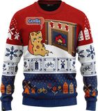 JAP Christmas Around the World Kersttrui voor kinderen (maat 122/128) - 100% Gerecycled - Kriebelt niet - Kerstcadeau - Foute Kersttrui jongens en meisjes (7/8 jaar) - Nederland - Rood/Wit/Blauw