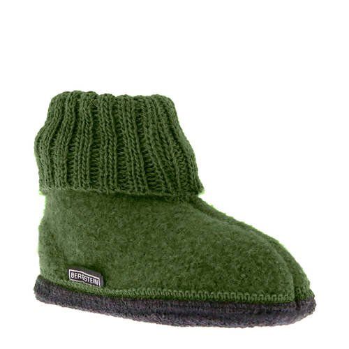 Bergstein Cozy babyslofjes groen - Wol & Latex - 8718191096383