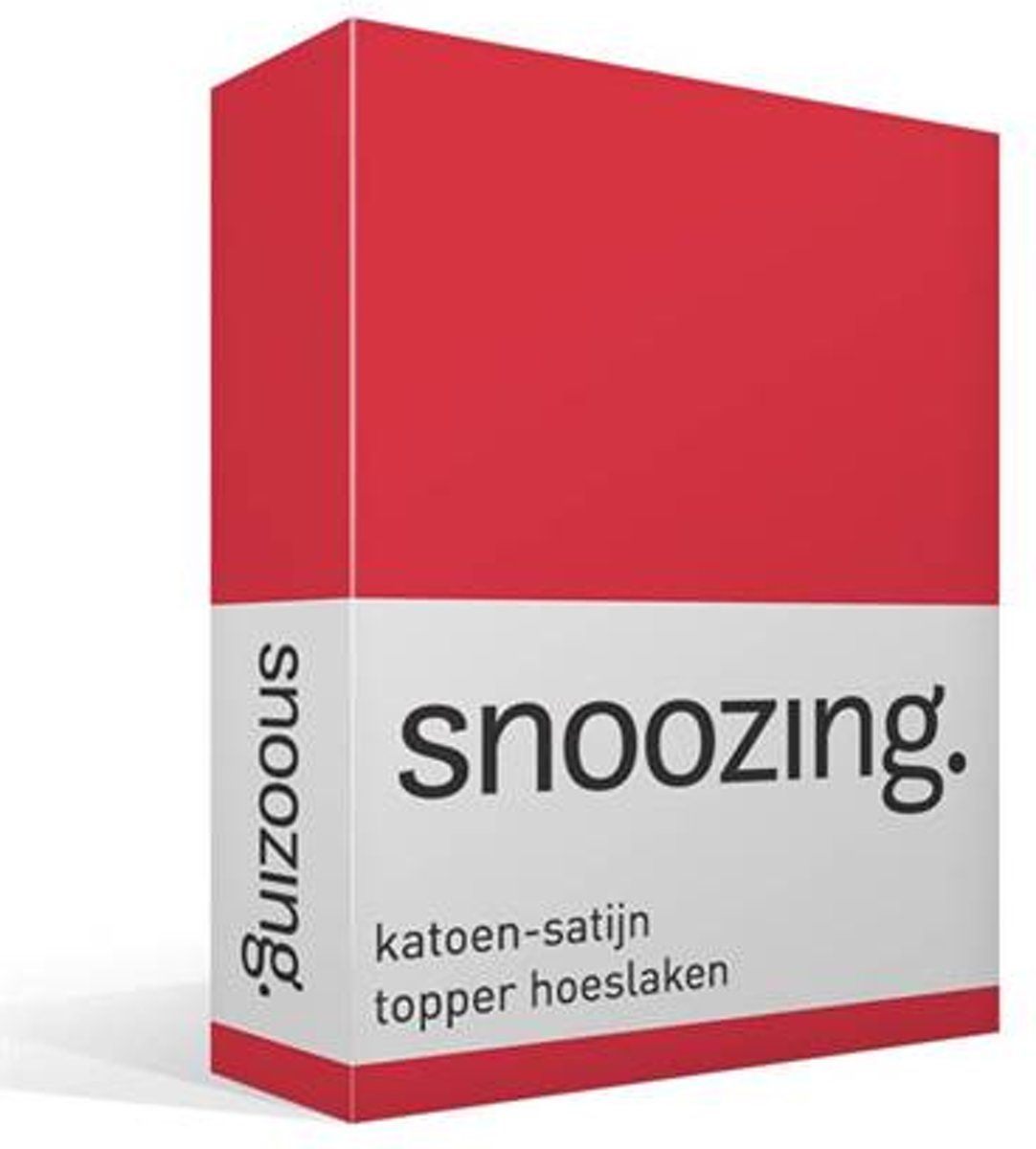 Snoozing Katoen-satijn Topper Hoeslaken - Lits-jumeaux (200x220 cm) - Rood