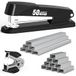 Metalen nietmachine, heavy duty 50 vel capaciteit met 1750 nietjes en nietverwijderaar, volledige strip nietmachines voor bureau, geen vastlopen, antislip kantoornietmachine met nietjes voor kantoor