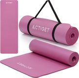 Actiget Tapis de yoga - Extra épais - Sangle de transport incluse - 183 x 61 x 1,5 cm - Rose