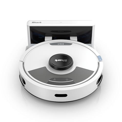 Shark Matrix Plus 2-in-1 Robotstofzuiger & Mop met LiDAR Home Mapping, Matrix & Edge Cleaning voor Tapijt, Harde Vloeren & Huisdierhaar, Zelfopladend, Anti-Allergeen, Wifi/App, Wit, RV2620WDEUWH