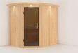 Karibu Saja Sauna met dakrand antracietglas