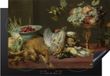 Merkloos KitchenYeah® Inductie beschermer 77x51 cm - Stilleven met dood wild, vruchten en groenten - schilderij van Frans Snijders - Inductiebeschermer voor Inductie Kookplaat - Multicolor
