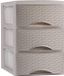 PLASTICFORTE Thuis kantoor organizer ladeblok - taupe - kunststof - 26 x 37 cm - 3 lades