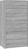 vidaXL Dressoir met 6 lades 50x34x96 cm bewerkt hout grijs sonoma