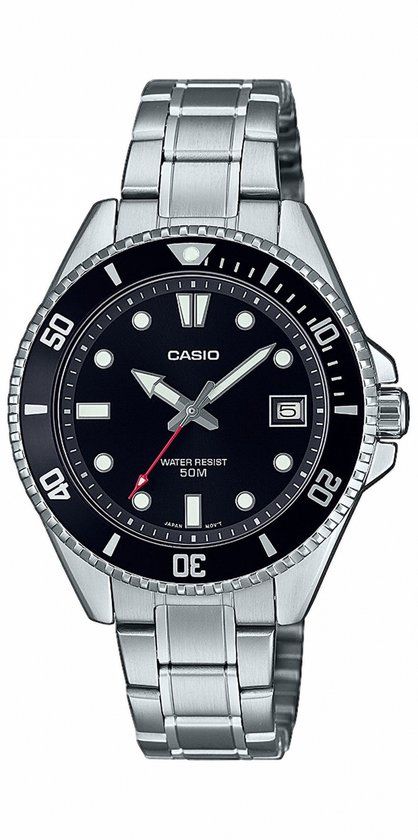 Casio Collection MDV-10D-1A1VEF Herenhorloge - Zilverkleurig - Zwart - 39 mm