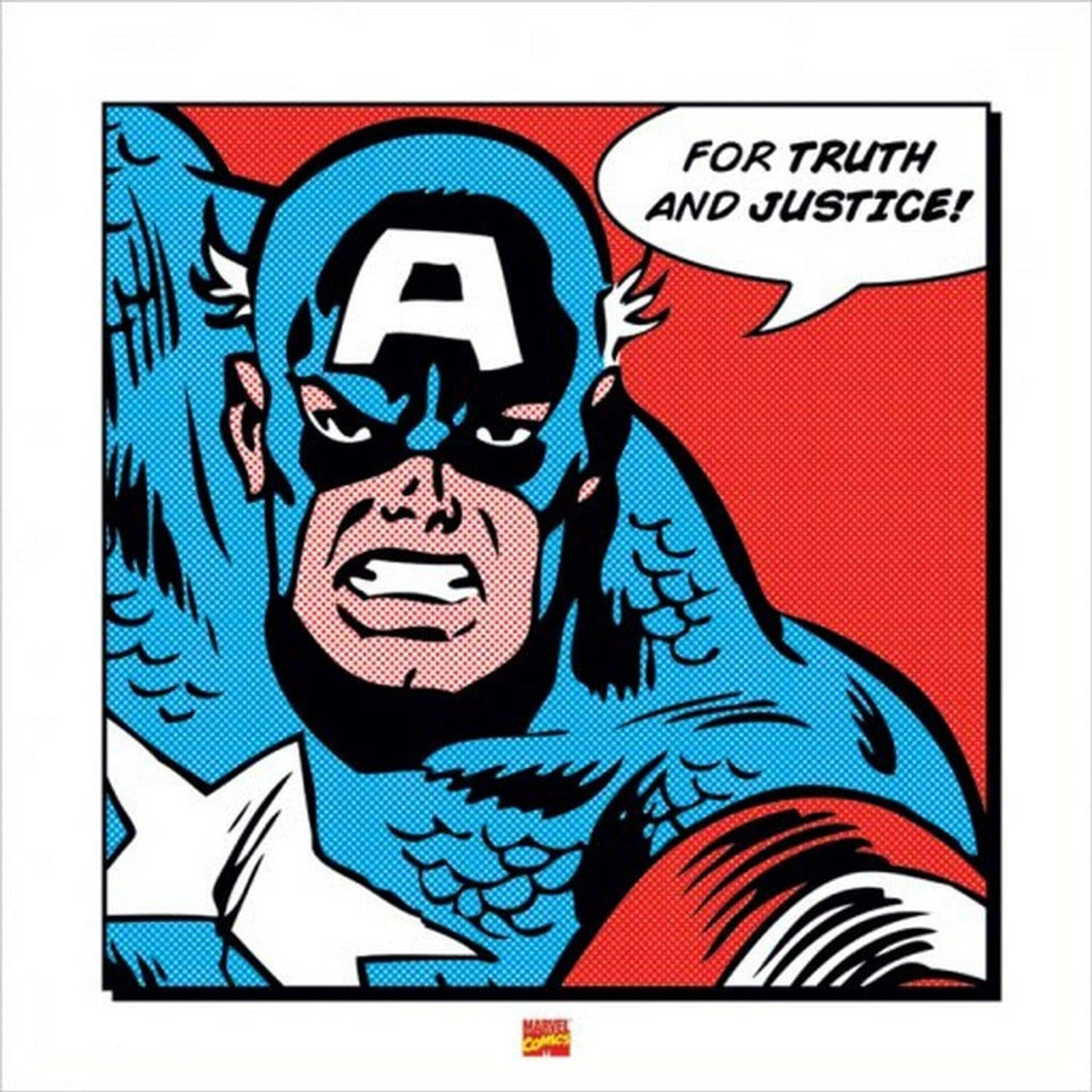 Pyramid captain america for truth and justice kunstdruk 40x40cm