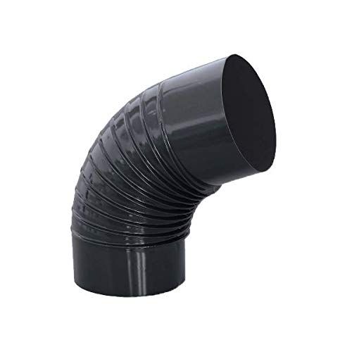 m&s 485107 Hoek 90° in zwart geglazuurd 900°C-Ø100 mm voor open haarden en haarden