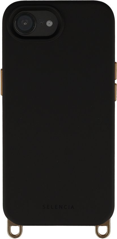 Selencia Rivièra MagSafe Backcover met afneembare haakjes voor de Apple iPhone 17e / 16e - Velvet Black