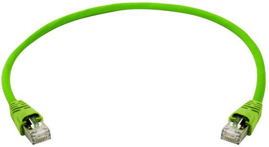 Telegärtner 100008663 RJ45 Netwerkkabel, patchkabel S/FTP 5.0 m Groen Met anti-kniktule 1 stuk(s)