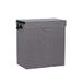Household Essentials Hamper Wassorteerder met Magnetische Dekselsluiting, Dubbel, Grijs