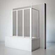 Schulte, Schulte.de Schulte badwand - 3-delig met zijwand - voor een bad van 75 cm - 129x75x140cm - wit aluminium profiel - transparant veiligheidsglas - art. D1603 04 50