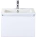 BES LED Frozen Badmeubelset 60 cm - Greeplijst in Kleur - Wit Hoogglans - Keramische Wastafel Wit 1 Kraangat