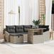 Maison Exclusive - Salon de jardin, 7 pièces, gris clair, en résine tressée