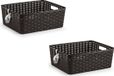 PlasticForte Opbergmand - 6x - Kastmand - rotan kunststof - donkerbruin - 12 Liter - 30 x 37 x 13 cm