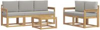 vidaXL Buiten bankenset 6 st Wit en Lichtgrijs Polyester