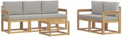 vidaXL Buiten bankenset 6 st Wit en Lichtgrijs Polyester