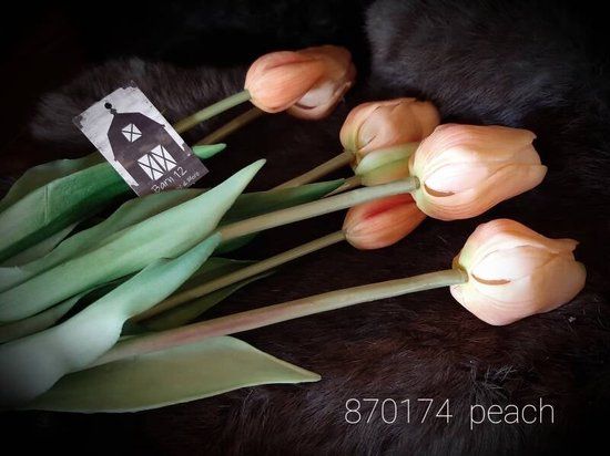 Buitengewoon Boet Buitengewoon de Boet PSO Classic Tulip Bundle Tulp Duchesse x7 peach 47 cm kunstbloemen