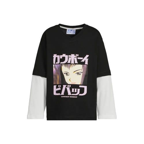 Coolcat longsleeve met Cowboy Bebop licence printopdruk zwart