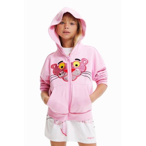 Desigual sweatvest met printopdruk roze