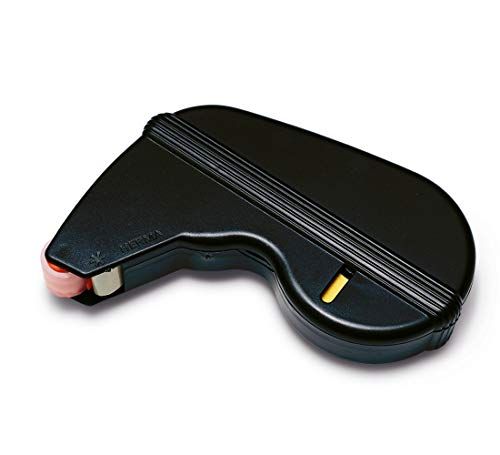 HERMA 1030 Lijmroller, permanent (13 x 12 mm, navulbaar) zelfklevende plakdispenser met dubbelzijdige plakvakken voor foto's, knutselen, school en kantoor, zwart