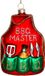 HD Collection Ornament kerstbal Barbecue Schort Glas Rood 10.9 cm