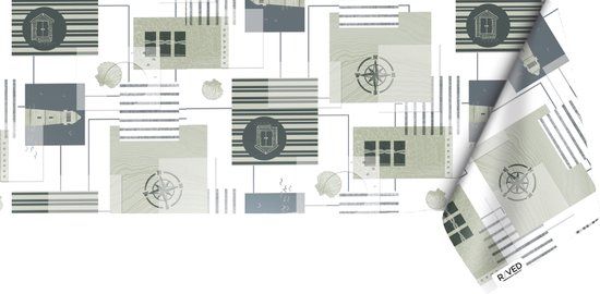 Raved Tafelzeil Vuurtoren - 140 x 350 cm - Groen - PVC - Afwasbaar