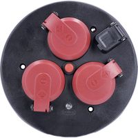 AS Schwabe 11585 3-voudige 230 V stekkerinzet met klapdeksel en USB-uitgang 5V/2,1A, geaard en thermische beveiliging, IP54 geschikt voor buiten