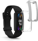 kwmobile 2x smartwatch hoes geschikt voor Fitbit Inspire 3 / Inspire 2 / Ace 3 hoesje - Siliconen sporthorloge cover - Activity tracker case in transparant / zilver