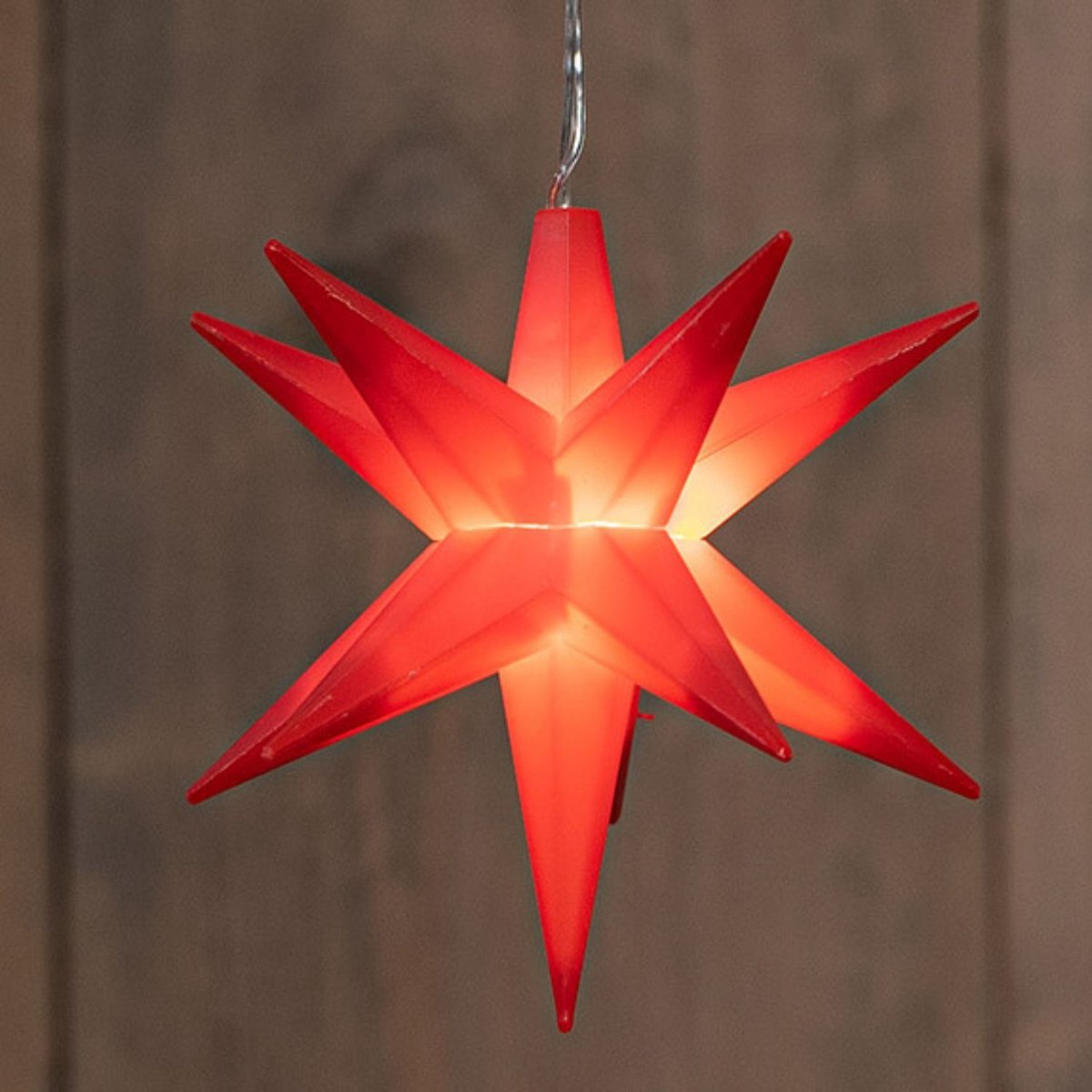 Anna's Collection Red 3D Star 12Cm / 1Led Warm White / 1,5M TransparentAnna's Collection