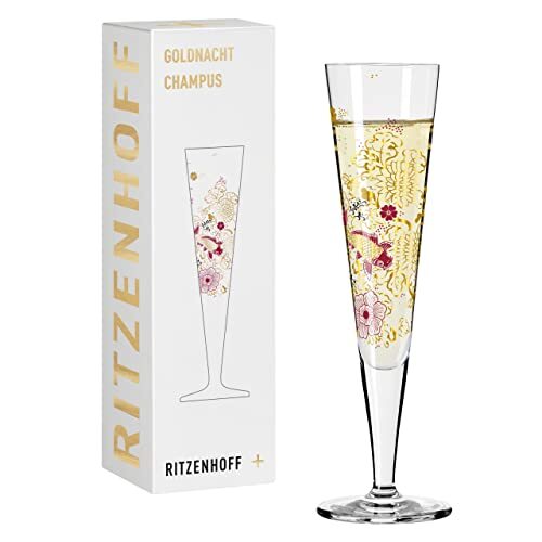 Ritzenhoff Goldnacht champagneglas #23 van Kathrin Stockebrand, van kristalglas, 205 ml, in geschenkverpakking