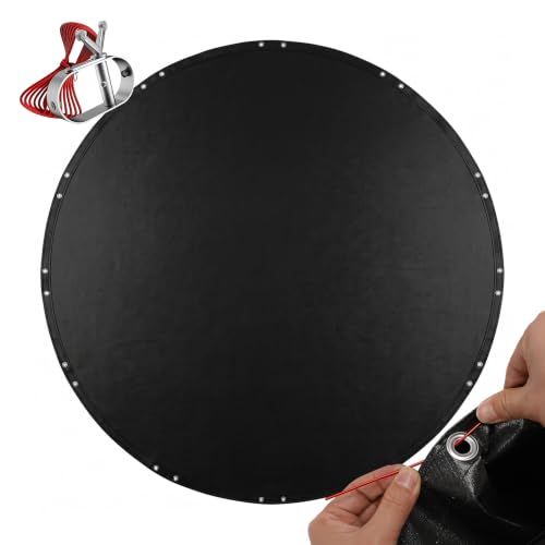 Merkloos Relaxdays Zwembadafdekzeil - Ø 680 cm - Rond - Zwart