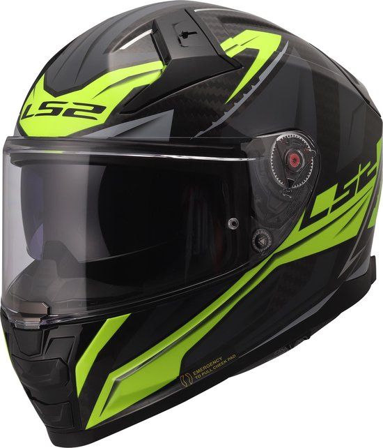 LS2 FF811 Vector II Carbon Savage Helm - Maat S - Geel/Zwart