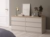 Commode NAIADE 6 tiroirs cachemire/chêne jackson