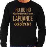 Bellatio Decorations Foute kersttrui/sweater voor heren - Hohoho lapdance cadeau - zwart - glitter goud M