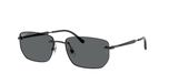 Ray-Ban RB3768 002/81 Zonnebril Unisex Zwart Metaal Rechthoekig Gepolariseerd 56mm
