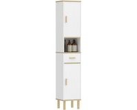 Homcom Badkamerkast (vloermodel) - Spaanplaat, Grenenhout - 31,5 x 29,7 x 171,5 cm - Wit