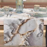 PETTI Artigiani Italiani - Chemin de table, moderne, élégant, effet marbre, gris, 100% Fabriqué en Italie