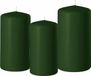 Enlightening Candles Set van 3 donkergroene stompkaarsen 10-12-15 cm, diameter 6 cm