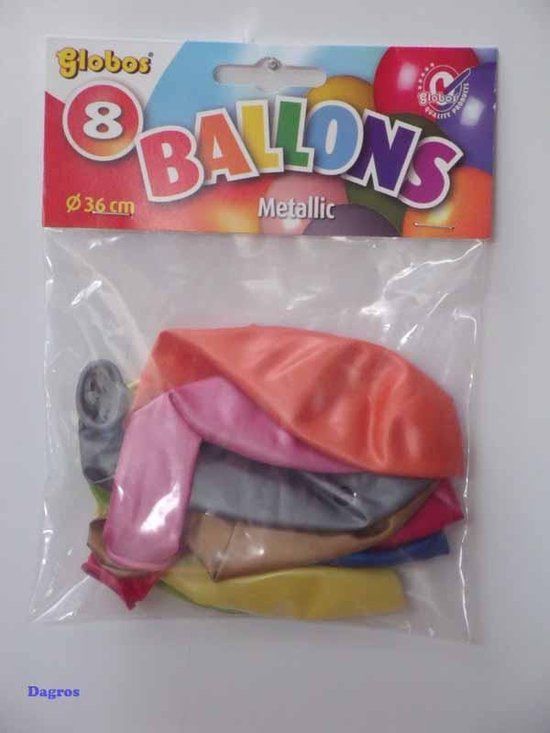 Top1Toys Bol Metallic Ballons Assorti 8 Stuks