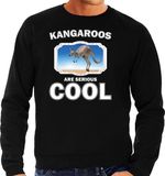 Bellatio Decorations Bol Dieren kangoeroes sweater zwart heren - kangaroos are serious cool trui - cadeau sweater kangoeroe/ kangoeroes liefhebber S