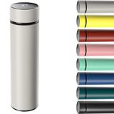 Homealexa 500 ml reiskoffiemokken, 304 roestvrijstalen geïsoleerde waterfles, touchscreen temperatuurmeter, slimme warme en koude mok (grijs)