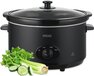 MOA Slowcooker 6,5L - Ø 24,5cm - Keramische Binnenpan - Doorzichtige Deksel - 3 Warmtestanden - Vaatwasserbestendig - BPA-Vrij - Zwart