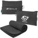 PAVILIA Reisdeken Compact, Vliegtuig Deken Packable Bag, Zachte Fleece Draagbare Sierkussen Combo Set, Vliegtuig Vlucht Auto Reizen Essentials Gift Accessoires, Bagage Rugzak Clip, Zwart