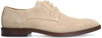 Manfield Heren Beige Suède Veterschoenen Maat 41