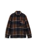 Tom Tailor - Teddy overshirt met ruitjespatroon - Maat XL - brown navy check