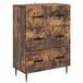 vidaXL Ladekast Gerookt eiken 66 x 34,5 x 89,5 cm Bewerkt hout