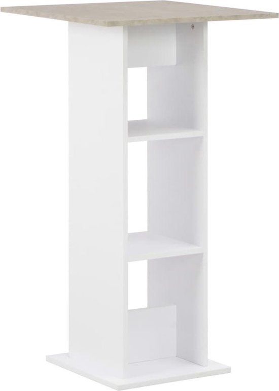 vidaXL Bartafel 60x60x110 cm Wit en Betonkleurig